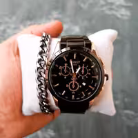 ست ساعت دستبند تمام فلزی مردانه