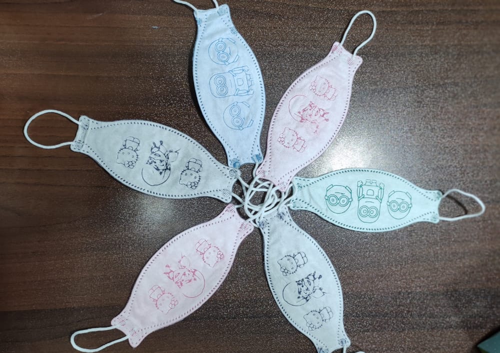 ماسک سه بعدی بچه گانه طرح دار