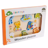 پازل چوبی جاگذاری حیوانات کارتونی دو تکه کد 5001