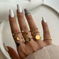 پک انگشتر گوی و مروارید (مروارید مثلث)