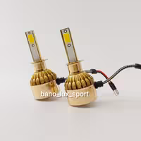 هدلایت  دو طرفه رنگ نور زرد  پایهh1 دارای فن خنک کننده در بسته بندی 2 عددی