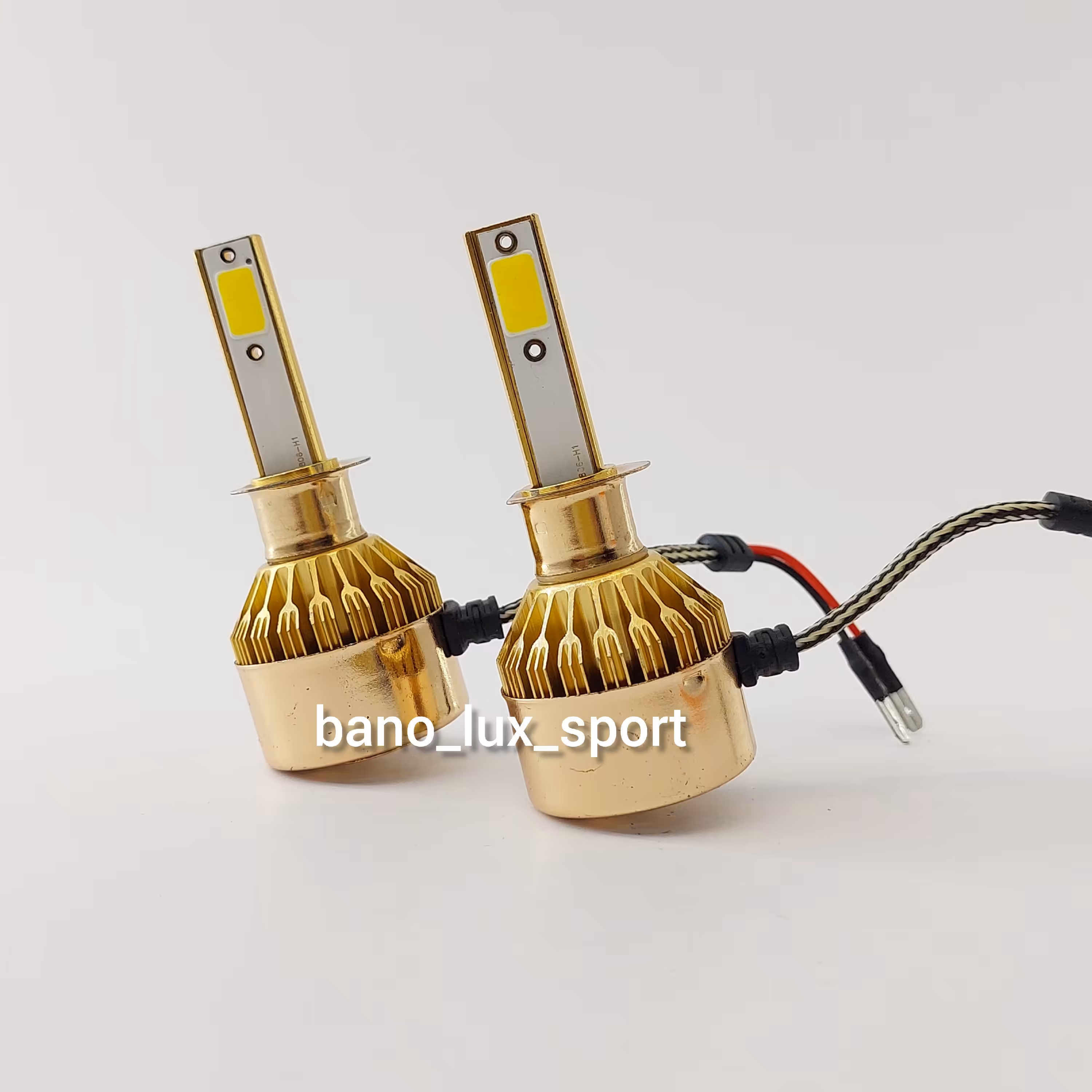 هدلایت  دو طرفه رنگ نور زرد  پایهh1 دارای فن خنک کننده در بسته بندی 2 عددی