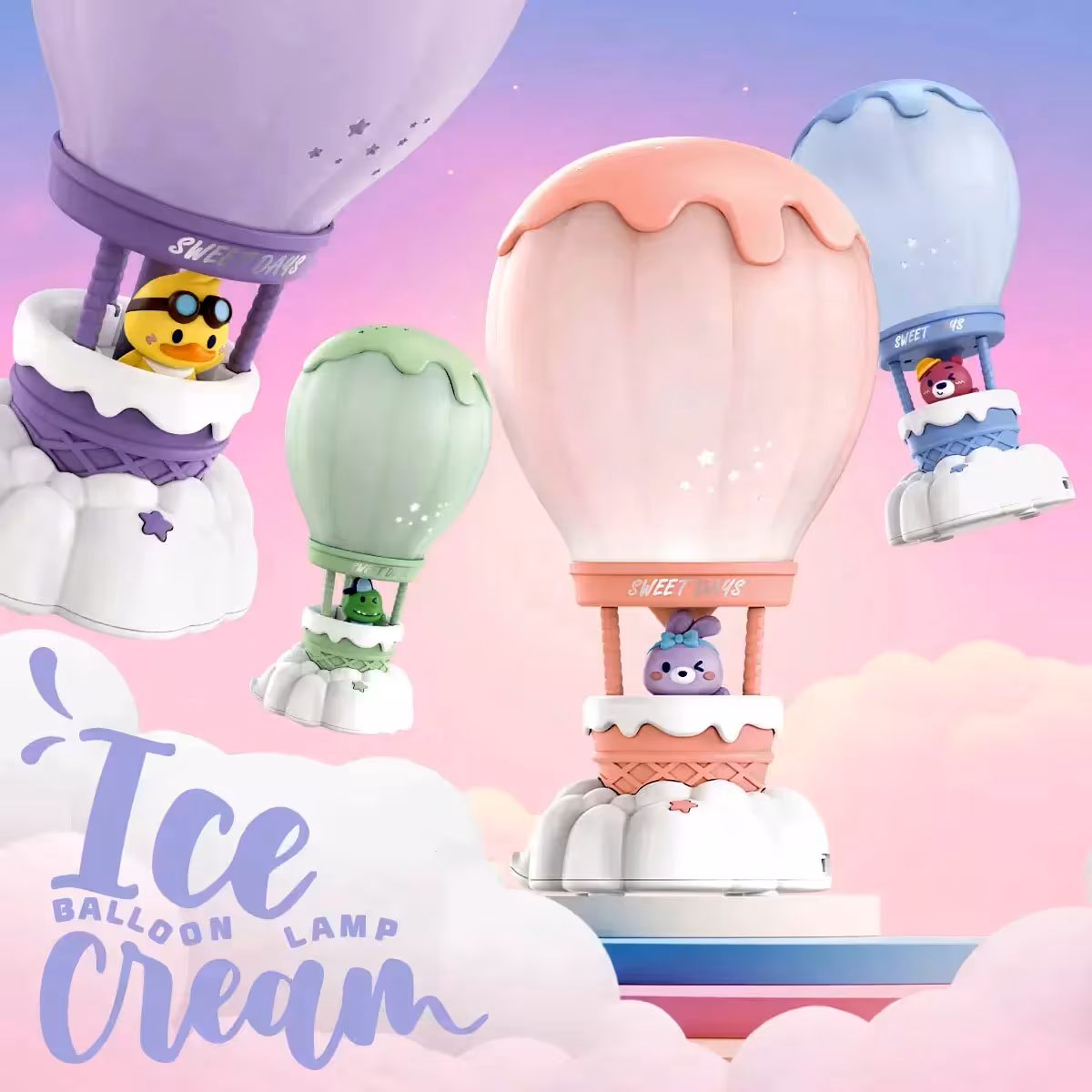 چراغ خواب پرژکتور دار ستاره طرح بالن بستنی