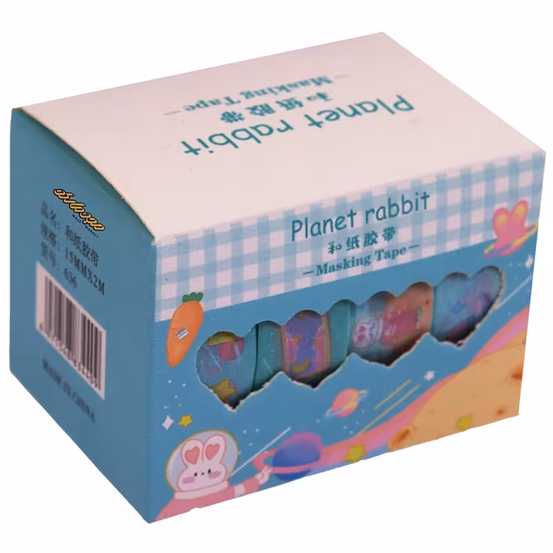 چسب نواری سبز آبی طرح خرگوش 636