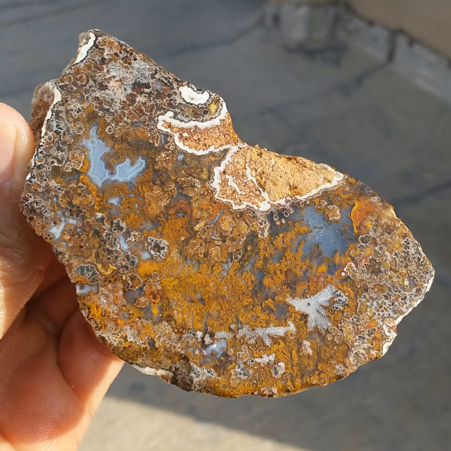 اسلایس سنگ راف عقیق منظره پاییزی بسیار زیبا و خاص 100 در 100 طبیعی  
کد 12069