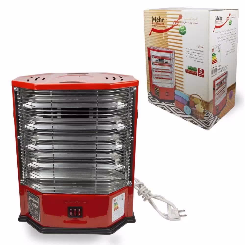 بخاری برقی مهر فن دار مدل toyoset 4 شعله کم مصرف 