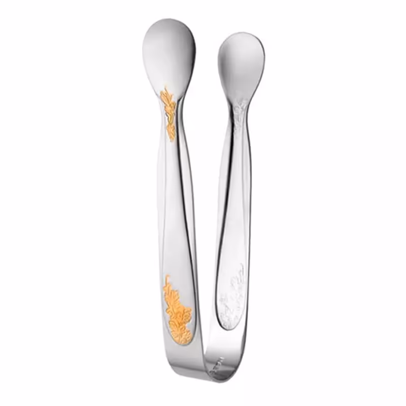 انبر قند ناب استیل طرح امپریال طلایی (1 پارچه)