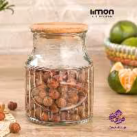 بانکه لیمون شیشه 1لیتر درب چوبی