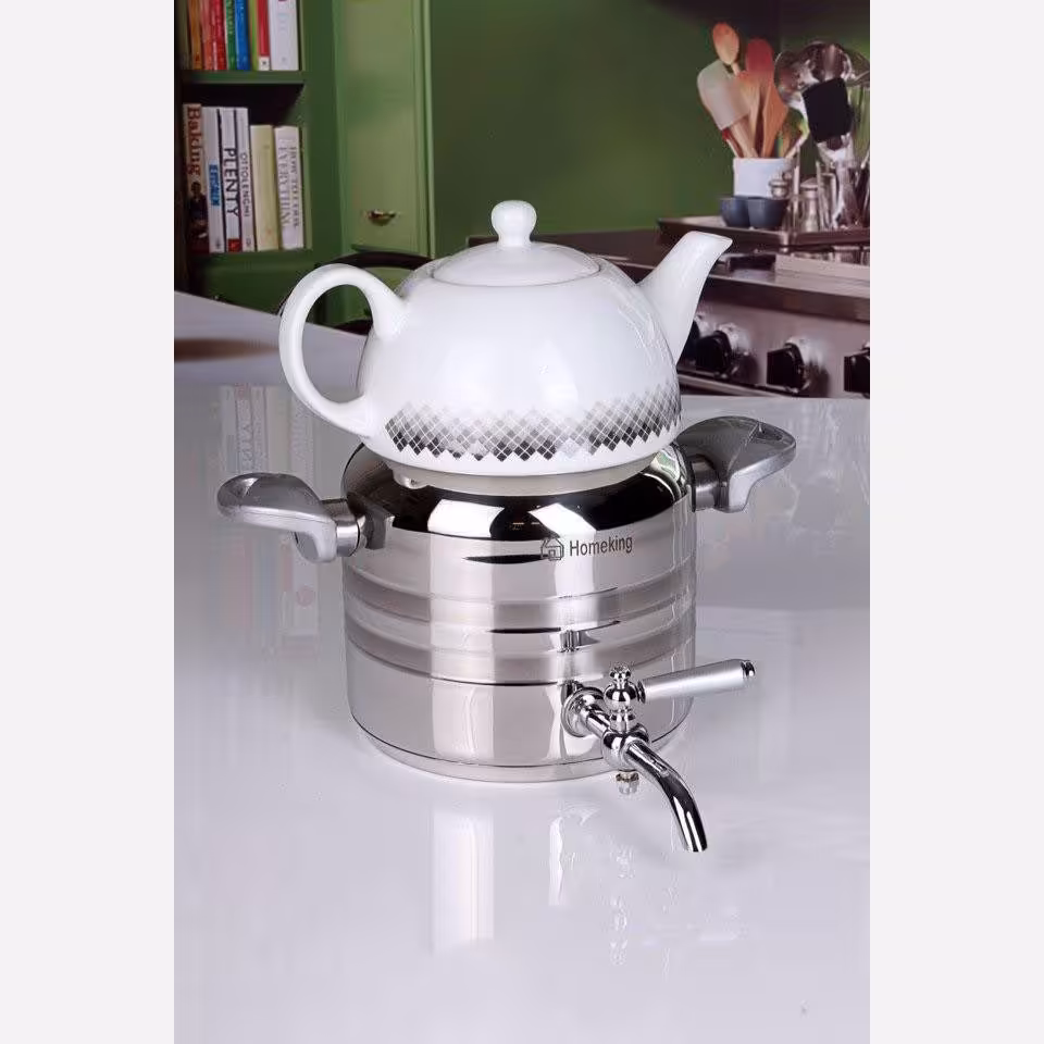 کتری و قوری استیل 4 لیتر هوم کینگ کد 1040