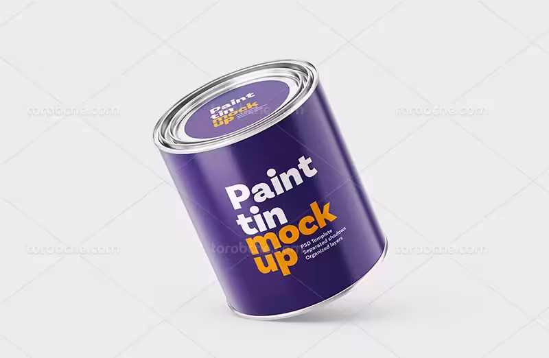 فایل موکاپ قوطی فلزی رنگ | گرافیک با طعم تربچه