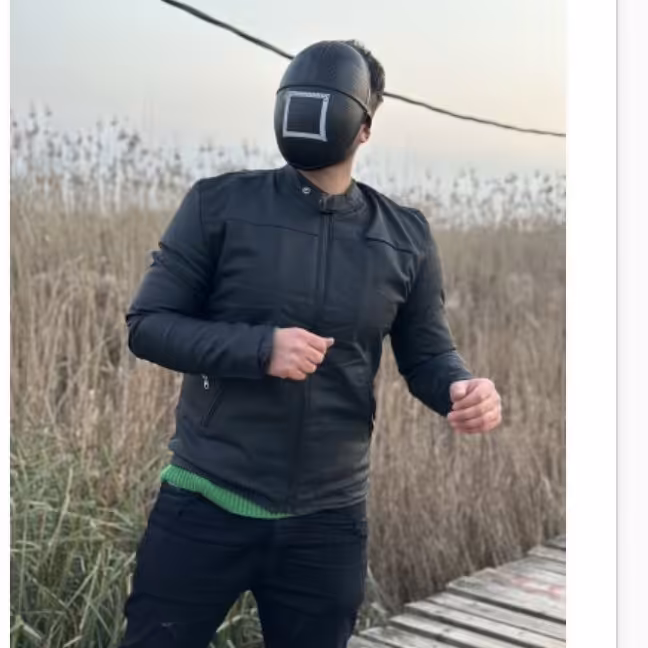 کاپشن چرم داخل خز مردانه مشکی سایز بندی  