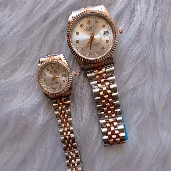 ست ساعت مچی رولکس زنانه و مردانه رزگلد