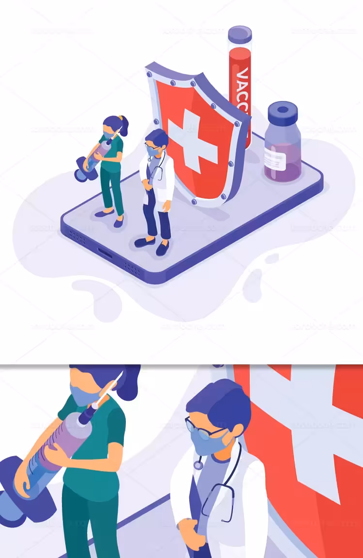 وکتور مبارزه با ویروس کرونا | گرافیک با طعم تربچه