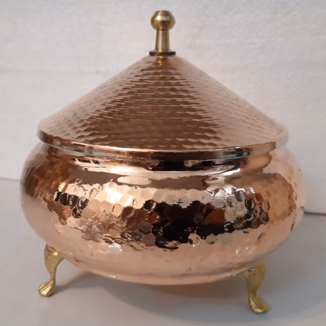 شکلات خوری مسی قطر دهانه:13سانتی ارتفاع:13 سانتی