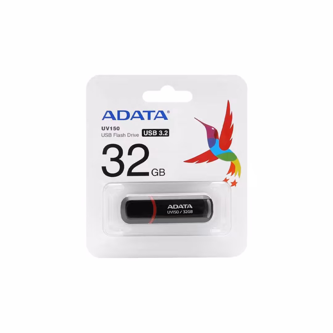 فلش Adata مدل UV150 USB3.2 با ظرفیت 32 گیگابایت (گارانتی مادام العمر آونگ)