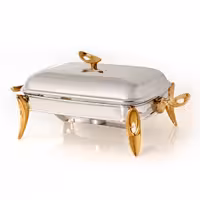 سوفله مستطیل متوسط تک استیل مدل لوپ (دسته طلایی)