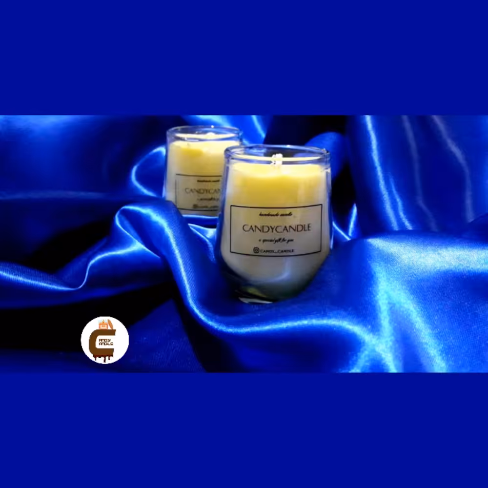 شمع جار  دستساز   candy candle قطر  5 سانتی متر  ارتفاع 7 سامتی متر 