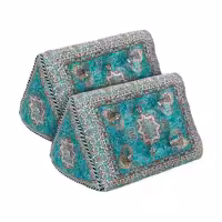 پشتی مدل مثلثی طرح الماس رنگ سبز  (یک جفت)