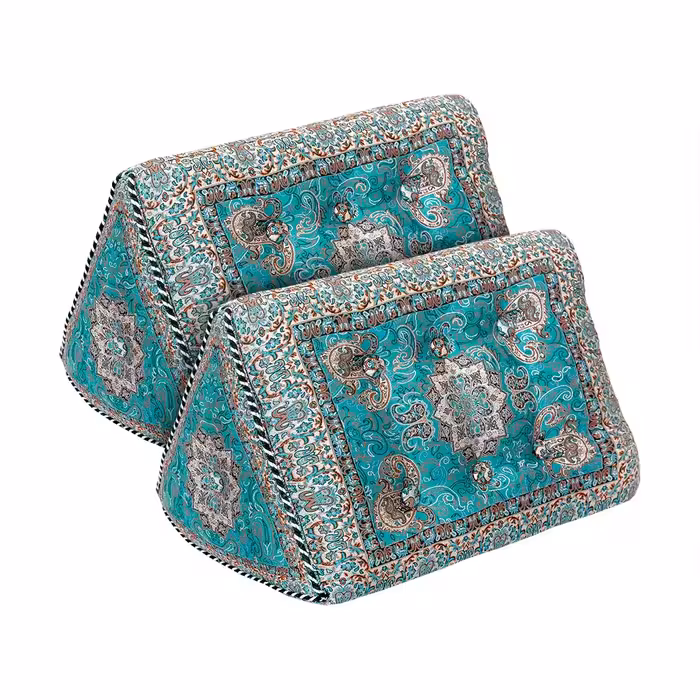 پشتی مدل مثلثی طرح الماس رنگ سبز  (یک جفت)