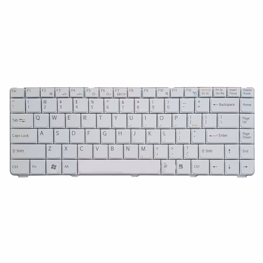 کیبورد لپ تاپ سونی V0720078CS1 مدل VGN-NR سفید-فلت کج