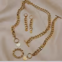 ست کارتیر قلبی دستبند گوشواره گردنبند انگشتر 