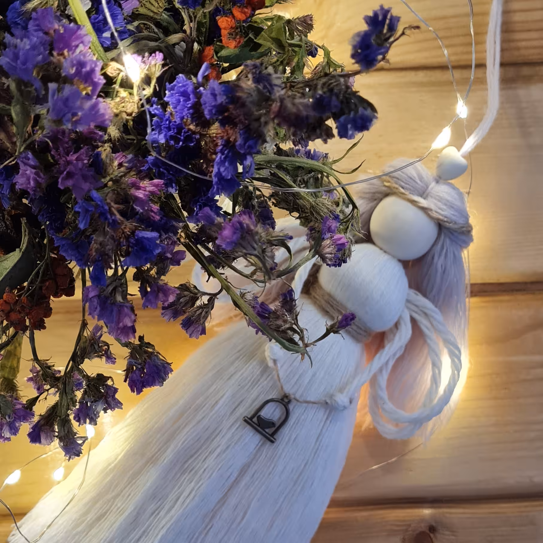 عروسک مکرومه ، عروسک آویز طرح فرشته سایز بزرگ ،زیبا