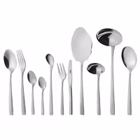 سرویس قاشق و چنگال 18 نفره ناب استیل طرح فلورانس مات (86 پارچه)