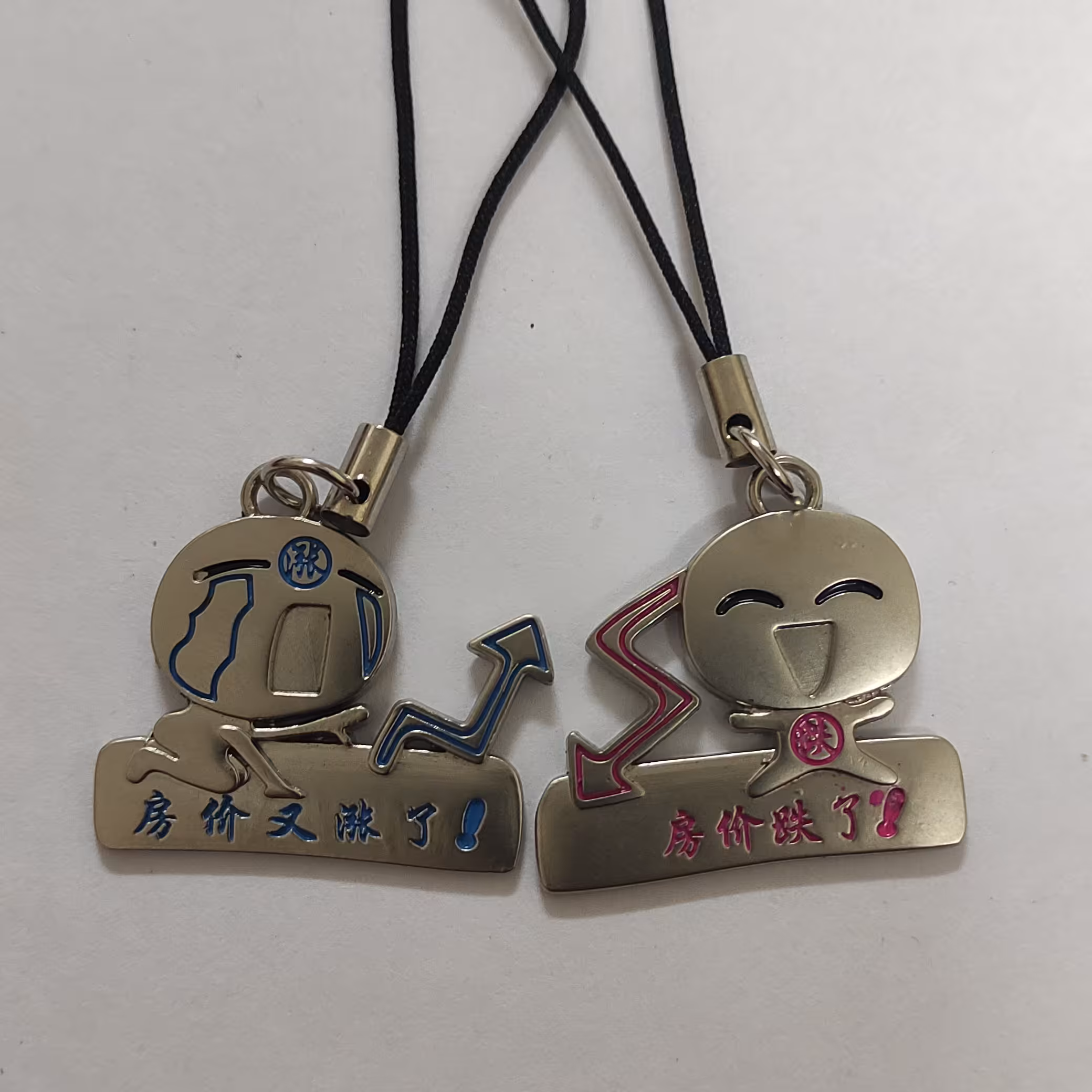 آویز گریه و خنده ست تیتانیوم رنگ ثابت جفتی 