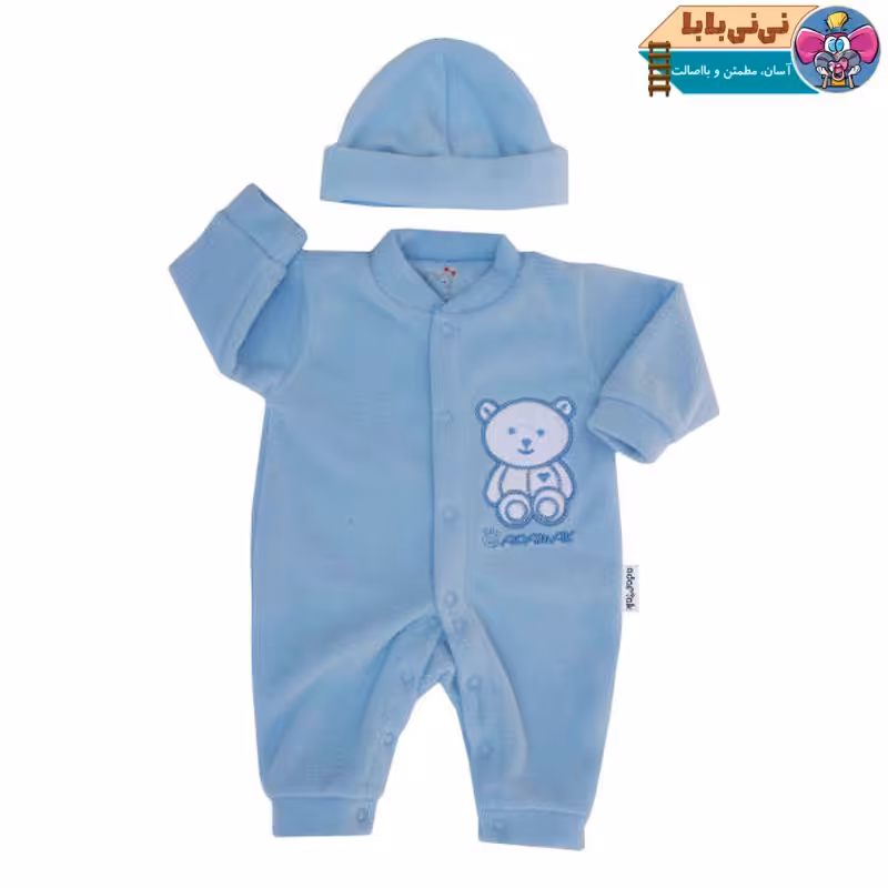 ست سرهمی و کلاه نوزادی آدمک مدل 1326011B