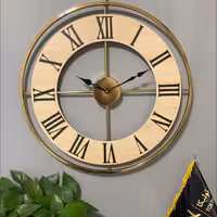 ساعت دیواری فلزی طلایی کد 6917 تولیکا