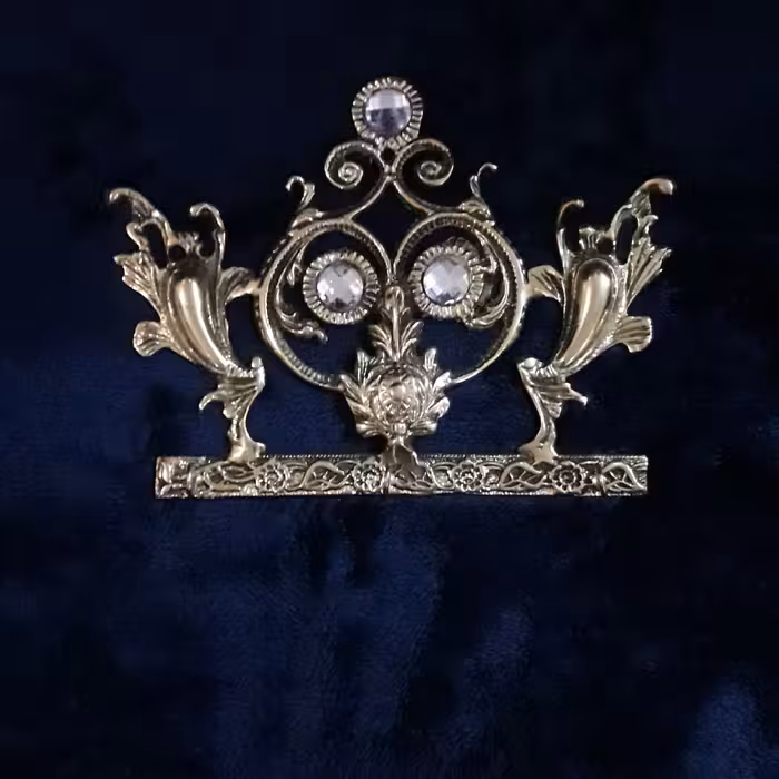 جاکلیدی برنجی طرح بادمجانی نگین خور کد 115