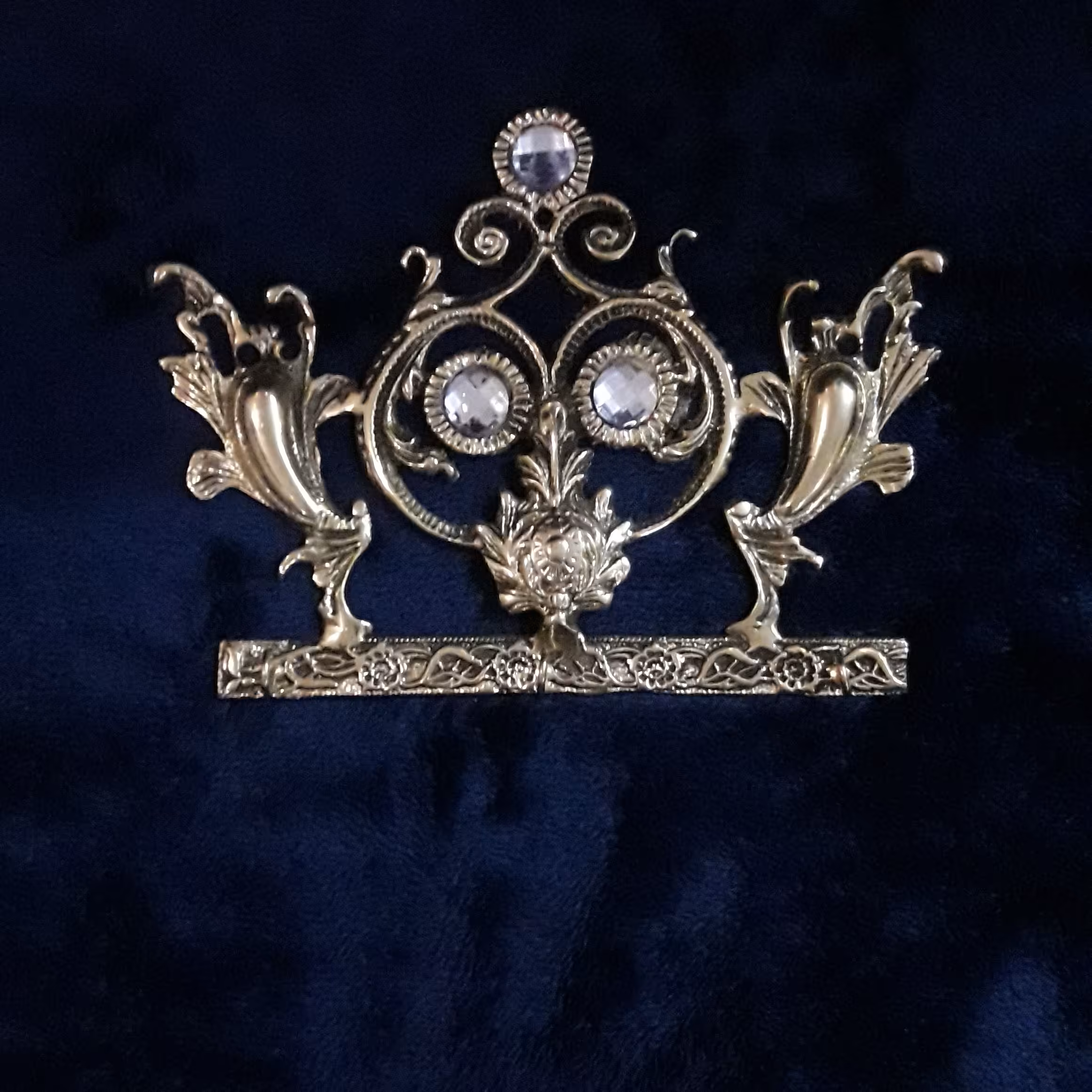 جاکلیدی برنجی طرح بادمجانی نگین خور کد 115