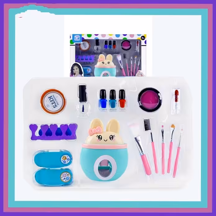 ست اسباب بازی لوازم آرایشی طرح خرگوش مدل استمپر ناخن