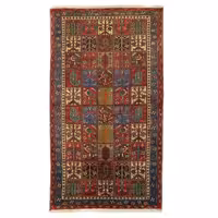 فرش دستباف قدیمی چهار متری مدل بختیاری طرح خشتی کد 4101105