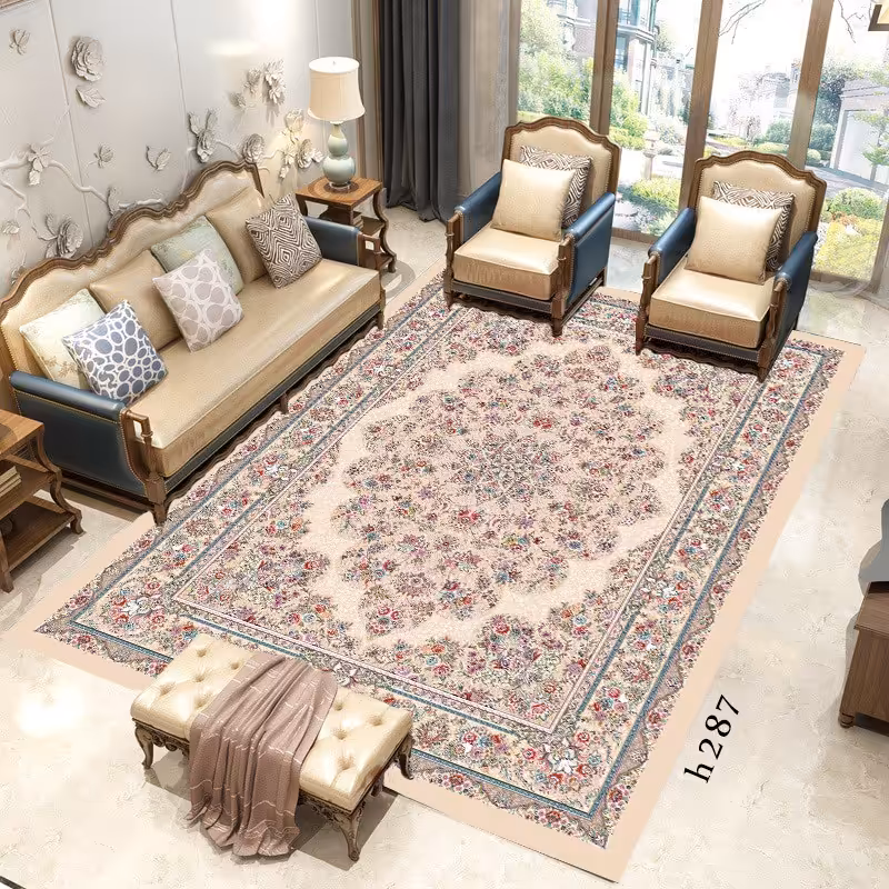 فرشینه مخمل مستطیل طرح فرش شکل ابعاد 6 متری کد 001