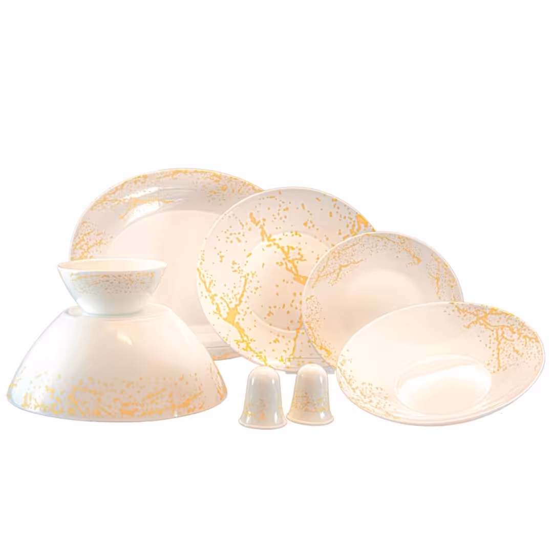 سرویس غذاخوری 28 پارچه پارس اپال کد 913 مدل آترا طلایی  ارسال رایگان 