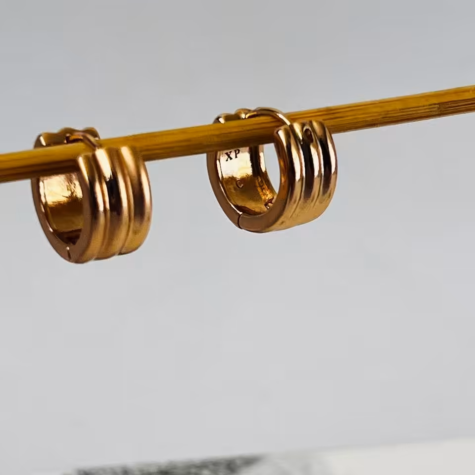 گوشواره گرد توپر ژوپینگ کاملا مشابه طلا