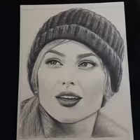 سفارش نقاشی چهره سیاه قلم A4