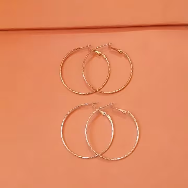 گوشواره حلقه ای در دو رنگ