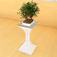 استند گلدان تمام چوب رنگ سفید سایز بزرگ مدل paya SL1