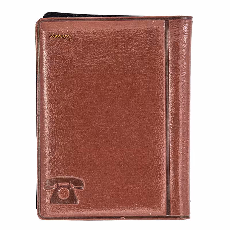 دفتر تلفن عسلی جیبی جلد چرم