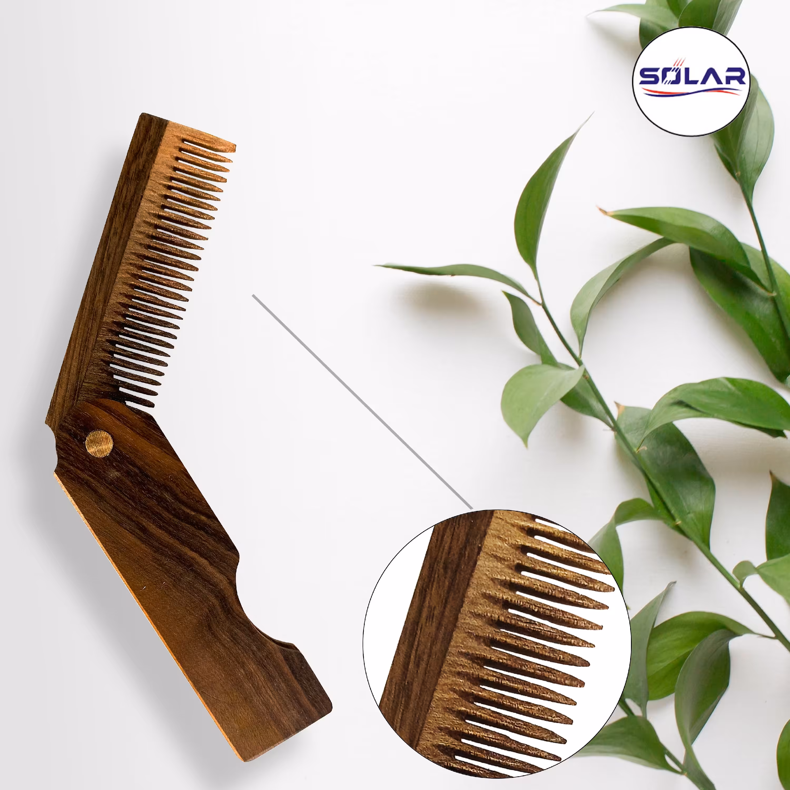 شانه چوبی از جنس گردو  قابلیت تاشو