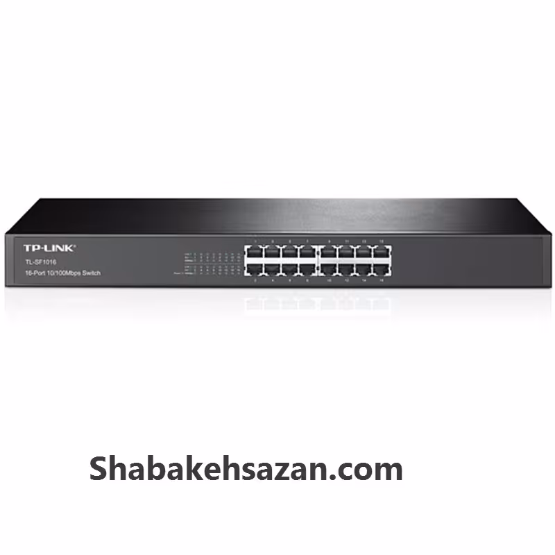 سوییچ 16 پورت مگابیتی و رکمونت تی پی-لینک مدل TL-SF1016