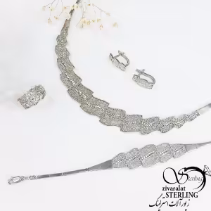 سرویس نقره طرح جواهر با عیار925 کد 10678