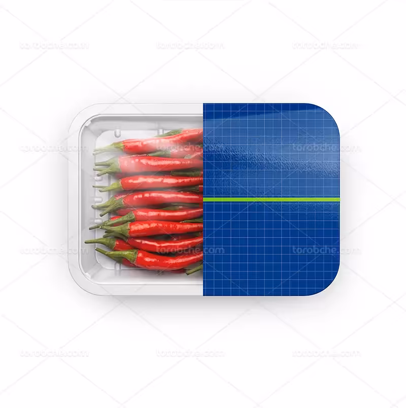 موکاپ بسته بندی فلفل لایه باز | گرافیک با طعم تربچه