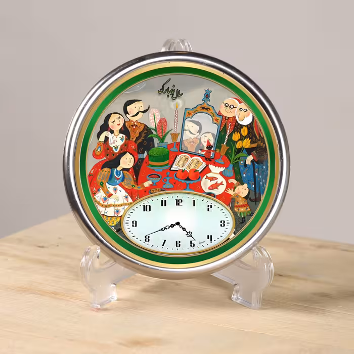 ساعت دیواری و رومیزی طرح نوروز سیناتیک 16 سانت