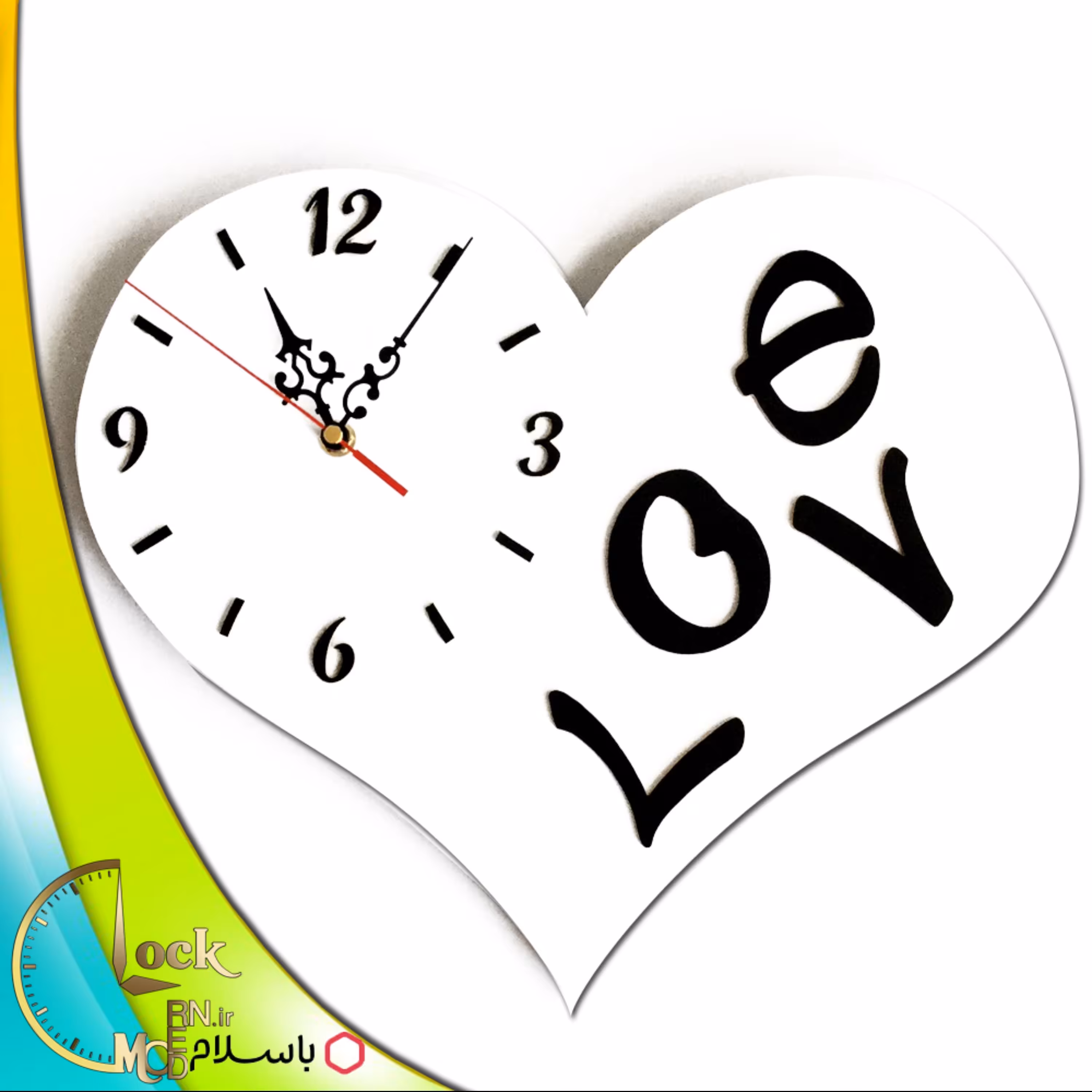 ساعت دیواری طرح Love کد 74 (پس کرایه)