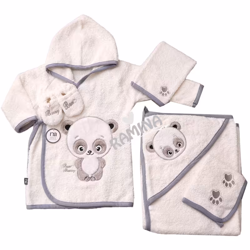 ست حوله نوزادی 5 تکه پسرانه طرح پاندا مادرکر Mothercare