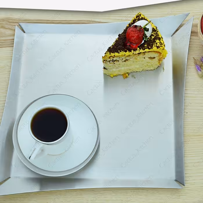 سینی استیل مربع مدل لتو