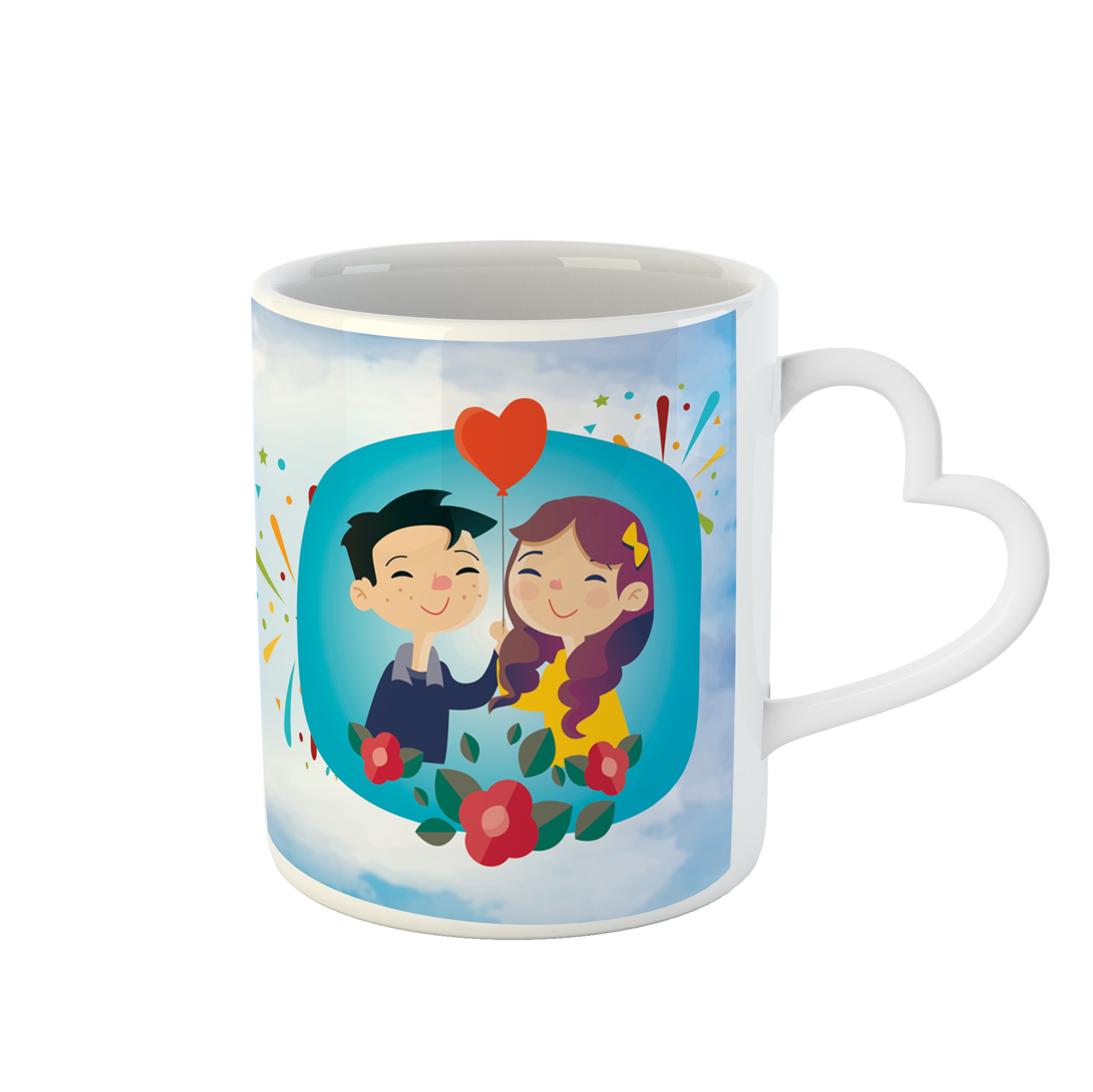 ماگ ساده دسته قلبی طرح خرداد کد 07